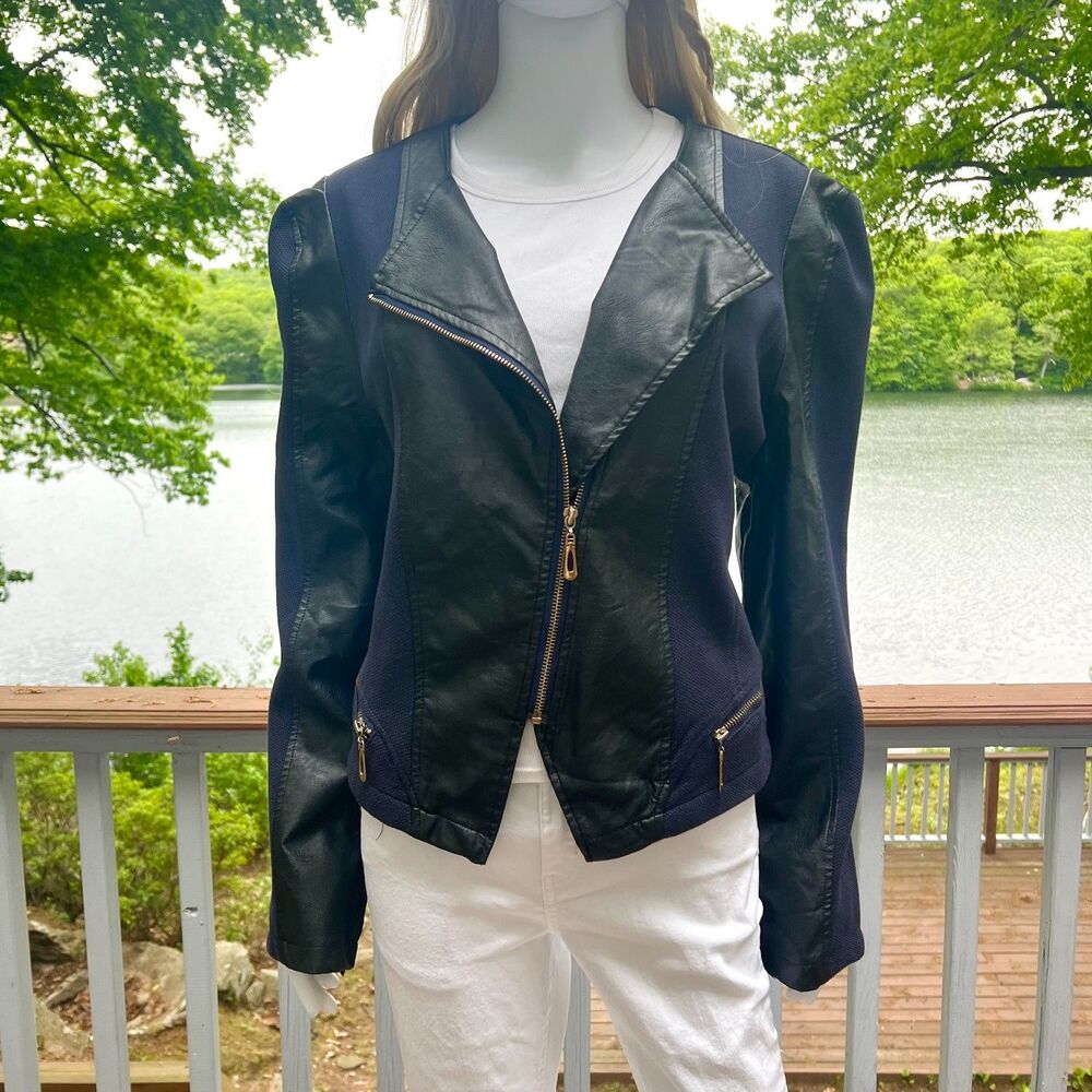 Y2K Cyberpunk Grunge Leather Moto Jacket 4XL Rockstar GF Indie Sleaze Mall Goth